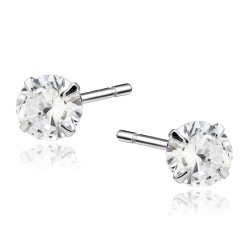 Cercei argint rodiat cu piatra 6mm DiAmanti 1CO6ER_W-DIA (Argint 925‰ 0,85 g.)